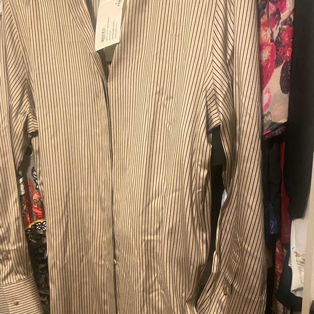 Fendi button up long sleeve and colar dress with pockets